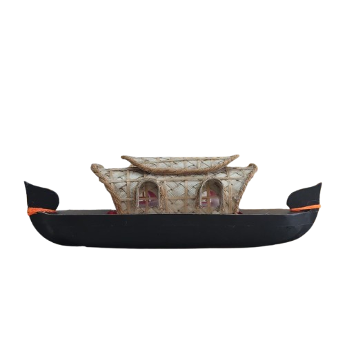 Wood & Fiber Crafted Kumarakom Houseboat – Authentic Kerala Souvenir thumbnail 1